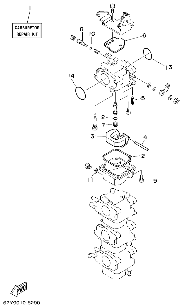 Yamaha FT50C REPAIR KIT 3 parts diagram